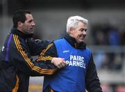 23 November 2008; Selector Mark Duncan, left, and Manager Paddy Carr, Kilmacud Crokes, celebrate after the final whistle. AIB Leinster Senior Club Football Championship Semi-Final, Kilmacud Crokes v Navan O'Mahony's, Parnell Park, Dublin. Picture credit: Ray Lohan / SPORTSFILE *** Local Caption ***