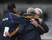 23 November 2008; Kilmacud Crokes Manager Paddy Carr, right, celebrates with selectors Paddy Walsh and Mark Dungan after the final whistle. AIB Leinster Senior Club Football Championship Semi-Final, Kilmacud Crokes v Navan O'Mahony's, Parnell Park, Dublin. Picture credit: Ray Lohan / SPORTSFILE *** Local Caption ***