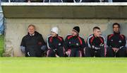 23 November 2008; Frank Murphy, left, Secretary of the Cork County Board, sits on the substitutes bench. Match to celebrate 150th Anniversary of St Colman's College, St Colman's XV v Cork Selection XV, Fitzgerald Park, Fermoy, Co. Cork. Picture credit: Brendan Moran / SPORTSFILE