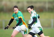 23 November 2008; Shauna Bennett, Meath, in action against Sarah Faulkner, Donegal. TG4 Senior Championship Relegation Play-Off, Donegal v Meath, Templeport, Co. Cavan. Picture credit: Oliver McVeigh / SPORTSFILE