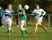 23 November 2008; Aoife O'Donnell, Donegal, in action against Aoife O'Rourke, Meath. TG4 Senior Championship Relegation Play-Off, Donegal v Meath, Templeport, Co. Cavan. Picture credit: Oliver McVeigh / SPORTSFILE