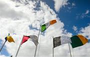 3 August 2015; Flags flying in O'Connor Park ahead of Kerry v Sligo and Tipperary v Galway in the Electric Ireland GAA Football All-Ireland Minor Championship Quarter-Finals. O'Connor Park, Tullamore, Co. Offaly. Picture credit: Piaras Ó Mídheach / SPORTSFILE