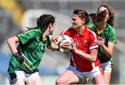 3 August 2015; Annie Walsh, Cork, in action against Shauna Ennis, left, and Kate Byrne, Meath. TG4 Ladies Football All-Ireland Senior Championship, Qualifier Round 2, Cork v Meath. Semple Stadium, Thurles, Co. Tipperary. Picture credit: Ramsey Cardy / SPORTSFILE
