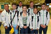 3 August 2015; Members of the Irish gymnastic team at the Irish team's return from the European Youth Olympics. Dublin Airport, Dublin. Picture credit: Cody Glenn / SPORTSFILE