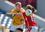 3 August 2015; Aine Bennett, Meath, in action against Rhona Ni Bhuachalla, Cork. TG4 Ladies Football All-Ireland Senior Championship, Qualifier Round 2, Cork v Meath. Semple Stadium, Thurles, Co. Tipperary. Picture credit: Ramsey Cardy / SPORTSFILE