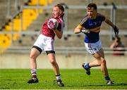 3 August 2015; Paudie McCormack, Galway, in action against Jack Skeehan, Tipperary. Electric Ireland GAA Football All-Ireland Minor Championship, Quarter-Final, Galway v Tipperary. O'Connor Park, Tullamore, Co. Offaly. Picture credit: Piaras Ó Mídheach / SPORTSFILE