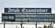3 August 2015; A view of the final scoreboard. TG4 Ladies Football All-Ireland Senior Championship, Qualifier Round 2, Cork v Meath. Semple Stadium, Thurles, Co. Tipperary. Picture credit: Ramsey Cardy / SPORTSFILE