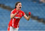 3 August 2015; Hannah Looney, Cork, celebrates an early point. TG4 Ladies Football All-Ireland Minor A Championship Final, Cork v Galway. Semple Stadium, Thurles, Co. Tipperary. Picture credit: Ramsey Cardy / SPORTSFILE