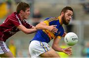 3 August 2015; Aidan Buckley, Tipperary, in action against Ciarán Brady, Galway. Electric Ireland GAA Football All-Ireland Minor Championship, Quarter-Final, Galway v Tipperary. O'Connor Park, Tullamore, Co. Offaly. Picture credit: Piaras Ó Mídheach / SPORTSFILE