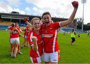 3 August 2015; Cork's Asling Kelleher, left, and Hannah Looney celebrate following their side's victory. TG4 Ladies Football All-Ireland Minor A Championship Final, Cork v Galway. Semple Stadium, Thurles, Co. Tipperary. Picture credit: Ramsey Cardy / SPORTSFILE