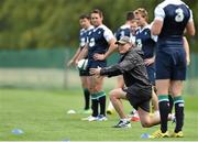 4 August 2015; Ireland's head coach Joe Schmidt with his players during squad training. Ireland Rugby Squad Training. Carton House, Maynooth, Co. Kildare. Picture credit: Matt Browne / SPORTSFILE