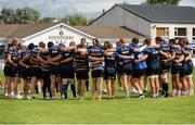 4 August 2015; Leinster players huddle before squad training. Leinster Rugby Squad Training. Edenderry, Co. Offaly. Picture credit: Seb Daly / SPORTSFILE