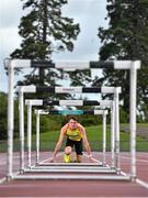 4 August 2015; Pictured at the preview of the GloHealth Senior Track and Field Championships, which will take place in Morton Stadium, Santry, on 8th and 9th August, is hurdler Thomas Barr. The Championships are free to under 16s and a perfect day out for the whole family. Tickets can be bought at www.athleticsireland.ie or at the gate on the day. Morton Stadium, Santry, Dublin. Picture credit: Ramsey Cardy / SPORTSFILE