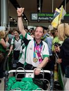 4 August 2015; Team Ireland’s Francis Power, a member of Navan Arch Club, from Navan, Co Meath, at Dublin Airport during their homecoming. Team Ireland returns from the Special Olympics World Summer Games. Terminal 2, Dublin Airport. Picture credit: Ray McManus / SPORTSFILE