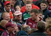 26 July 2015; Jonathan Glynn, Galway, celebrates with supporters after the game. GAA Hurling All-Ireland Senior Championship, Quarter-Final, Galway v Cork. Semple Stadium, Thurles, Co. Tipperary. Picture credit: Dáire Brennan / SPORTSFILE