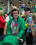 4 August 2015; Team Ireland’s Lisa O’Brien, a member of COPE Foundation Cork, from Charleville, Co Cork, during the homecoming. Team Ireland returns from the Special Olympics World Summer Games. Terminal 2, Dublin Airport. Picture credit: Ray McManus / SPORTSFILE
