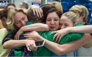 4 August 2015; Team Ireland’s Paul Keane, a member of Wexford Special Olympics Club, from Ferns, Co Wexford, is welcomed home by his sisters and friends. Team Ireland returns from the Special Olympics World Summer Games. Terminal 2, Dublin Airport. Picture credit: Ray McManus / SPORTSFILE
