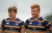 4 August 2015; Leinster's Peadar Timmins, right, and Garry Ringrose during squad training. Leinster Rugby Squad Training. Edenderry, Co. Offaly. Picture credit: Eoin Noonan / SPORTSFILE