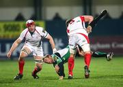 28 November 2008; Gavin Duffy, Connacht, is tackled by Robbie Diack, Ulster. Magners League, Ulster v Connacht, Ravenhill Park, Belfast, Co. Antrim. Picture credit: Oliver McVeigh / SPORTSFILE