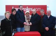 29 November 2008; Managing Director of Ladbrokes Joe Lewins, third from right, with winning connections of Solwhit who won the Ladbrokes 1800 777 888 Handicap Hurdle. Fairyhouse Winter Festival 2008. Fairyhouse Racecourse, Co. Meath. Photo by Sportsfile