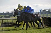 30 November 2008; Hurricane Fly, with Paul Townend up, right, races clear of the last ahead of second Donnas Palm, Barry Geraghty up, centre, and third Cousin Vinny, Pat Mullins up, during the Bar One Racing Royal Bond Novice Hurdle of €90,000. Fairyhouse Winter Festival 2008, Fairyhouse Racecourse, Co. Meath. Picture credit: Brian Lawless / SPORTSFILE