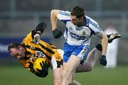 30 November 2008; John Donaldson, Crossmaglen Rangers, in action against Enda Muldoon, Ballinderry. AIB Ulster Senior Club Football Championship Final, Crossmaglen Rangers v Ballinderry, Brewster Park, Enniskillen, Co. Fermanagh. Picture credit: Oliver McVeigh / SPORTSFILE