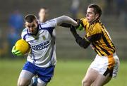 30 November 2008; James Bateson, Ballinderry, in action against Stephen Finnegan, Crossmaglen Rangers. AIB Ulster Senior Club Football Championship Final, Crossmaglen Rangers v Ballinderry, Brewster Park, Enniskillen, Co. Fermanagh. Picture credit: Oliver McVeigh / SPORTSFILE