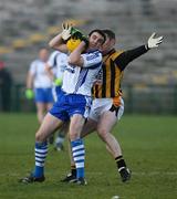 30 November 2008; Kevin McGuckin, Ballinderry, in action against John McEntee, Crossmaglen Rangers. AIB Ulster Senior Club Football Championship Final, Crossmaglen Rangers v Ballinderry, Brewster Park, Enniskillen, Co. Fermanagh. Picture credit: Oliver McVeigh / SPORTSFILE