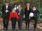 25 November 2008; Special Olympics Europe is urgently seeking funding from the European Commission in order to continue its sports and support programmes for people with intellectual disabilities and their families. Arts, Sport and Tourism Minister, Martin Cullen is pictured with, from left, Packie Bonner, FAI Technical Director, Ann Hickey, from Carlow, Special Olympics athlete, Mary Davis, Managing Director of Special Olympics Europe / Eurasia, and Special Olympics athlete Anita O'Connor, from Carlow, and  at a photo-call in Merrion Square, Dublin. Picture credit: Pat Murphy / SPORTSFILE