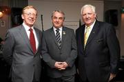 28 October 2008; Irish Ambassador to Australia Máirtín Ó Fainin, left, GAA President Nickey Brennan, and Celtic Club President Seamus Moloughney, right, during the International Rules Touring Party visit to the Celtic Club, Australia's First Irish club. Celtic Club, Queen street, Melbourne, Auatralia. Picture credit: Ray McManus / SPORTSFILE