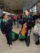 27 November 2008; Irish handballers Marianna Rush, from Roscommon, right, and Lorraine Havern, from Saval, Co. Down, at Dublin Airport prior to their departure to Milan where they will play in the Open D’Italia Tournament. In total, 13 countries will take part in the three day event, with the USA and Basque Region two of the favourites in the competition. Dublin Airport, Dublin. Picture credit: Brian Lawless / SPORTSFILE