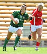 3 August 2015; Victoria Wall, Meath, in action against Bríd Stack, Cork. TG4 Ladies Football All-Ireland Senior Championship, Qualifier Round 2, Cork v Meath. Semple Stadium, Thurles, Co. Tipperary. Picture credit: Ramsey Cardy / SPORTSFILE