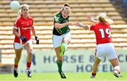 3 August 2015; Victoria Wall, Meath, in action againstDeirdre O'Reilly, right, and Bríd Stack, Cork. TG4 Ladies Football All-Ireland Senior Championship, Qualifier Round 2, Cork v Meath. Semple Stadium, Thurles, Co. Tipperary. Picture credit: Ramsey Cardy / SPORTSFILE