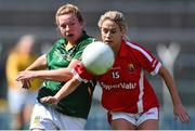 3 August 2015; Niamh Lister, Meath, in action against Orla Finn, Cork. TG4 Ladies Football All-Ireland Senior Championship, Qualifier Round 2, Cork v Meath. Semple Stadium, Thurles, Co. Tipperary. Picture credit: Ramsey Cardy / SPORTSFILE