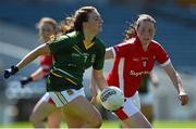 3 August 2015; Kate Flynn, Meath, in action against Áine O'Sullivan, Cork. TG4 Ladies Football All-Ireland Senior Championship, Qualifier Round 2, Cork v Meath. Semple Stadium, Thurles, Co. Tipperary. Picture credit: Ramsey Cardy / SPORTSFILE