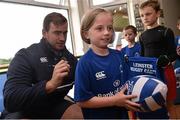 5 August 2015; Leinster players Bryan Byrne and Ian Hirst visited the Bank of Ireland Leinster Rugby Summer Camp at Tullamore RFC to meet with young players. Tullamore RFC, Co. Offaly. Picture credit: David Maher / SPORTSFILE