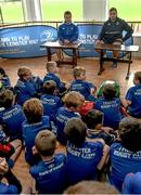 5 August 2015; Leinster players Bryan Byrne and Ian Hirst visited the Bank of Ireland Leinster Rugby Summer Camp at Tullamore RFC to meet with young players. Tullamore RFC, Co. Offaly. Picture credit: David Maher / SPORTSFILE