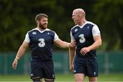 6 August 2015; Ireland's Sean O'Brien, left, and Paul O'Connell during squad training. Ireland Rugby Squad Training, Carton House, Maynooth, Co. Kildare. Picture credit: Stephen McCarthy / SPORTSFILE