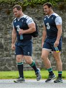 6 August 2015; Ireland's Michael Bent, left, and Rob Herring arriving for squad training. Ireland Rugby Squad Training, Carton House, Maynooth, Co. Kildare. Picture credit: Sam Barnes / SPORTSFILE