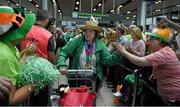 4 August 2015; Team Ireland’s Carole Catling, a member of Abbotscross Special Olympics club, from Newtownabbey, Co. Antrim, during the homecoming. Team Ireland returns from the Special Olympics World Summer Games. Terminal 2, Dublin Airport. Picture credit: Ray McManus / SPORTSFILE