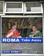 20 July 2008; Brothers Conor, left, and Seamus Martin, have a bite to eat before the match. GAA Football Ulster Senior Championship Final, Armagh v Fermanagh, St Tighearnach's Park, Clones, Co. Monaghan. Picture credit: Brian Lawless / SPORTSFILE
