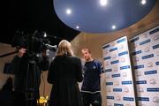 2 December 2008; Luke Fitzgerald is interviewed for television after a press conference. Leinster Rugby Press Conference, David Lloyd Riverview, Clonskeagh, Dublin. Picture credit: Paul Mohan / SPORTSFILE