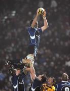29 November 2008; Devin Toner, Leinster, wins possession in the lineout against Newport Gwent Dragons. Magners League, Leinster v Newport Gwent Dragons, RDS, Dublin. Picture credit: Matt Browne / SPORTSFILE