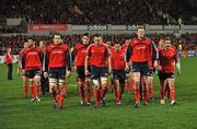 18 November 2008; Munster players make their way from the pitch before the start of the match. Zurich Challenge Match, Munster v New Zealand, Thomond Park, Limerick. Picture credit: Brian Lawless / SPORTSFILE