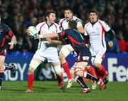 5 December 2008; Ed O'Donoghue, Ulster, in action against David Lyons, Llanelli Scarlets. Heineken Cup, Pool 4, Round 3, Ulster v Llanelli Scarlets, Ravenhill Park, Belfast, Co. Antrim. Picture credit: Oliver McVeigh / SPORTSFILE