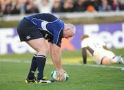 6 December 2008; Bernard Jackman, Leinster touches down to score his side's first try of the game. Heineken Cup, Pool 2, Round 3, Leinster v Castres Olympique, RDS, Dublin. Picture credit: Diarmuid Greene / SPORTSFILE