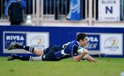 6 December 2008; Simon Keogh, Leinster, scores his side's third try against Castres Olympique. Heineken Cup, Pool 2, Round 3, Leinster v Castres Olympique, RDS, Dublin. Picture credit: Brendan Moran / SPORTSFILE