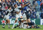 6 December 2008; Shane Horgan, Leinster, and Iosefa Tekori, Castres Olympique, get involved in a scuffle off the ball. Heineken Cup, Pool 2, Round 3, Leinster v Castres Olympique, RDS, Dublin. Picture credit: Brendan Moran / SPORTSFILE