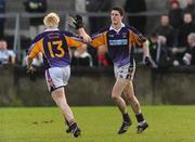 7 December 2008; Kilmacud Crokes' Mark Davoren celebrates with team-mate Mark Vaughan, left, after scoring his side's first goal. AIB Leinster Senior Club Football Championship Final, Kilmacud Crokes v Rhode, Parnell Park, Dublin. Picture credit: Brian Lawless / SPORTSFILE