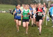 7 December 2008; Eventual winner, 835, Tara Jameson, Inbhear Dee A.C, Wicklow, leads the field out at the start of the Girl's Under 19 race. Woodie’s DIY Novice and Uneven Ages Championships, Ballyhaise, Co Cavan. Picture credit: Tomas Greally / SPORTSFILE